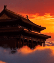 故宫古建筑日落云海景观13634#横屏 
