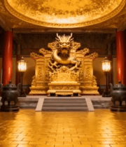 故宫宫殿内的龙椅场景10976#横屏 