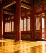 故宫室内红柱与光影场景7003#横屏 