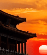 	 故宫夕阳下古建筑景观9509#横屏 