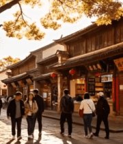 古街行人漫步场景7953#横屏 