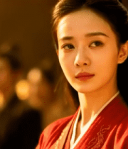 古装女子人群中侧身站立14020#横屏 