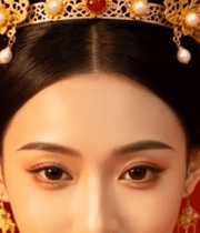 古装女子佩戴华丽凤冠特写3959#横屏 