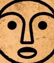 古老符号与抽象人面图案素材2306#横屏 