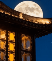 古建筑月夜景象素材864#横屏 
