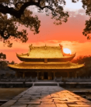 古建筑寺庙黄昏全景13115#横屏 