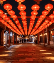 	 古街红灯笼夜景12653#横屏 