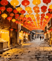 古街红灯笼夜景(1)13178#横屏 