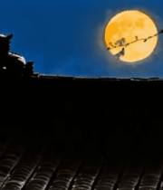 古建筑屋檐月夜景观12952#横屏 