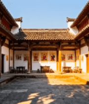 古建筑庭院内景12474#横屏 