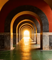 古建筑走廊通道光线素材3775#横屏 