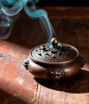 古风香炉烟雾缭绕特写(1)11978#横屏 