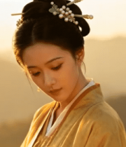 古风美女着汉服低首特写10074#横屏 