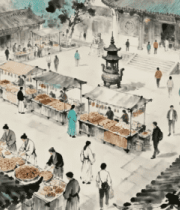 古风集市人物活动场景135#横屏 