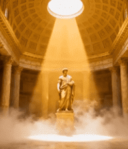 古典建筑内雕像与光线素材4062#横屏 