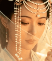 古风美女持纱近景14271#横屏 