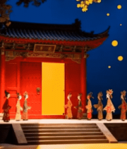 古风人偶于古宅前静态展示1029#横屏 