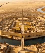 古埃及城市建筑鸟瞰全景8890#横屏 