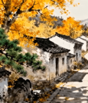 古村落秋日风景5263#横屏 