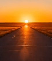 公路上的日落景象3172#横屏 