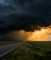公路上空乌云密布自然风光4760#横屏 