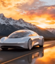 公路上行驶的新能源汽车8105#横屏 