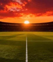 夕阳下的足球场全景(1)14951#横屏 