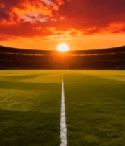 夕阳下的足球场全景(1)14951#横屏 