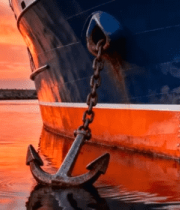 夕阳下港口停泊的船只10831#横屏 