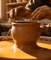 	 工匠手工制作陶器素材(1)3846#横屏 