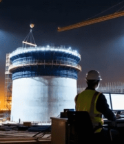 工地工人夜晚操作电脑监控施工5218#横屏 