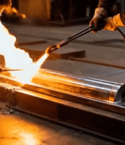 工人车间火焰加工金属材料14885#横屏 