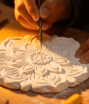 工匠手工雕刻陶瓷图案11543#横屏 