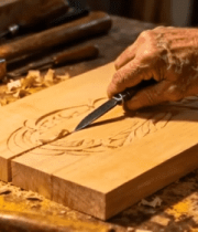 工匠手工雕刻木材画面407#横屏 