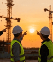 工地工程师与建筑师交流场景3588#横屏 