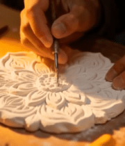 工匠手工雕刻陶瓷工艺品3281#横屏 