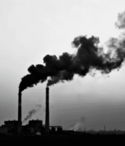 工厂烟囱排放烟雾场景(1)8673#横屏 