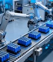 	 工厂自动化生产线机械臂作业13095#横屏 