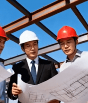 工地工程师查看建筑图纸12232#横屏 