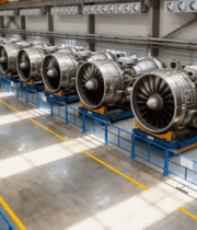 工厂内排列整齐的航空发动机13975#横屏 