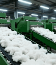 	 工厂内棉花加工机器运转画面7714#横屏 