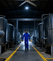 工厂设备间工人行走画面3356#横屏 