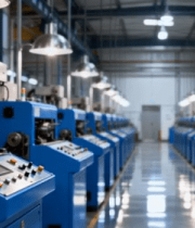 工厂内整齐排列的工业机械7653#横屏 