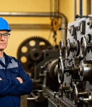 工厂工人在车间操作机械设备1797#横屏 