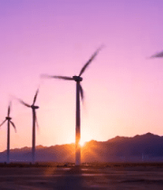 夕阳下的风力发电风车群(1)10753#横屏 
