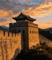 夕阳下的中国长城景观1351#横屏 