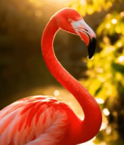 夕阳下的火烈鸟特写11003#横屏 