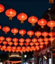 古街红灯笼夜景(2)13662#横屏 