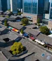 古建筑与现代建筑航拍全景11289#横屏 