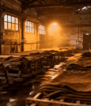 工厂内布料晾晒场景5810#横屏 